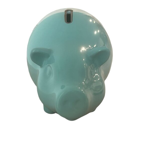 Tiffany & Co Blue Ceramic Piggy Bank Rare - Picture 3 of 3